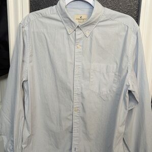 American Eagle Blue Striped Button shirt